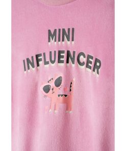 Alternative view of Σετ πυτζάμα βελουτέ ροζ